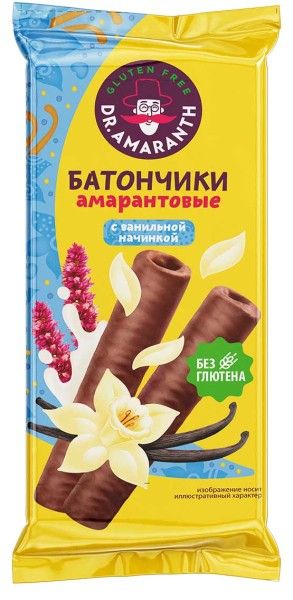 Изображение товара Батончик амарантовый Dr.Amaranth с ванильной начинкой в глазури 19г Батончик амарантовый Dr.Amaranth с ванильной начинкой в глазури 19г фотография