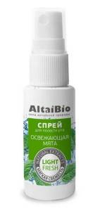 АлтайБио спрей освежитель для полости рта Освежающая мята Две Линии 30мл