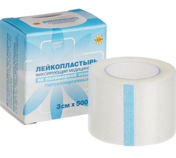 Изображение товара Лейкопластырь Leiko фиксирующий на полимерной основе 3смх500см Лейкопластырь Leiko фиксирующий на полимерной основе 3смх500см фотография