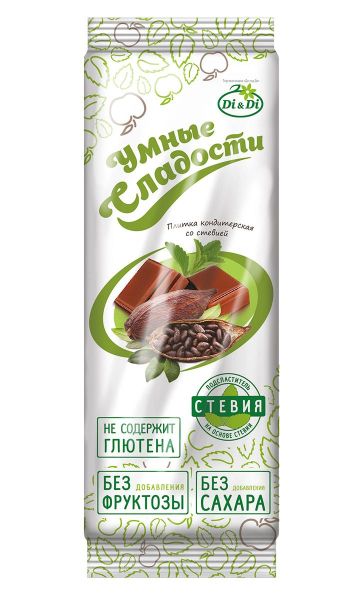 Изображение товара Шоколад плитка Умные Сладости на стевии, 90 г Шоколад плитка Умные Сладости на стевии, 90 г фотография